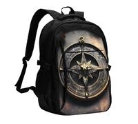XZDZWK Magical Design Norse Runes Compass Versatile Travel Backpack Light Simple Independent Compartment Large Capacity Multi-pocket
