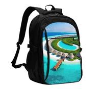 XZDZWK Maldives Scenery Versatile Travel Backpack Light Simple Independent Compartment Large Capacity Multi-pocket