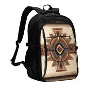 XZDZWK Native American Painting Versatile Travel Backpack Light Simple Independent Compartment Large Capacity Multi-pocket