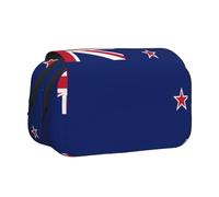 XZDZWK New Zealand Flag Clamshell Pen Case Stylish and Large Capacity Design Suitable for Students and Business Travelers