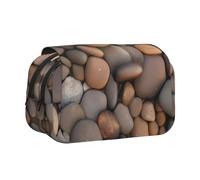 XZDZWK Pebbles in The Beach Clamshell Pen Case Stylish and Large Capacity Design Suitable for Students and Business Travelers