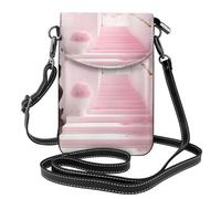 XZDZWK Pink cherry blossom staircase Lightweight Anti-Theft Messenger Bag Small Wear-Resistant Portable and Practical for Travel and Daily Use