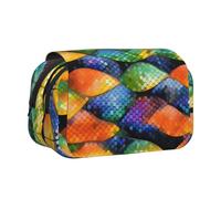 XZDZWK Rainbow Fish Scale Clamshell Pen Case Stylish and Large Capacity Design Suitable for Students and Business Travelers