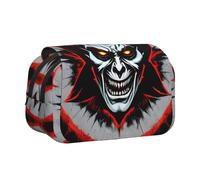 XZDZWK Red and Black Evil Ghost Clamshell Pen Case Stylish and Large Capacity Design Suitable for Students and Business Travelers