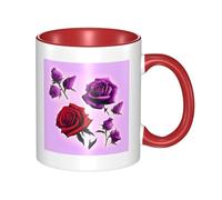 XZDZWK Red and Purple Roses Classic Mug Stylish Durable and Red Fade-Resistant Suitable for Home Office and Restaurant Use