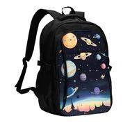 XZDZWK Saturn Jupiter Earth Versatile Travel Backpack Light Simple Independent Compartment Large Capacity Multi-pocket
