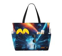 XZDZWK Science Fiction Future Large Capacity Beach Travel Bag with Multiple Pockets Foldable Lightweight for Gym Outdoor Beach and Shopping