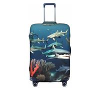 XZDZWK Sharks Under The sea Suitcase Covers L Scratch Proof and Dust Proof with Personalized Design for Travel Business and Outdoor Use