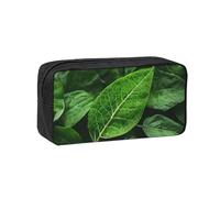 XZDZWK Simple and Spacious Green Leaf Nature Pen Case Durable Convenient for Storage Outings Sketches Business Trips