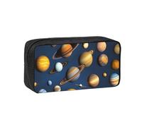XZDZWK Simple and Spacious Solar System Planets Pen Case Durable Convenient for Storage Outings Sketches Business Trips