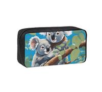 XZDZWK Simple and Spacious Two Cute Koalas Pen Case Durable Convenient for Storage Outings Sketches Business Trips