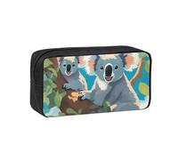 XZDZWK Simple and Spacious Two Happy Koalas Pen Case Durable Convenient for Storage Outings Sketches Business Trips