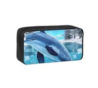XZDZWK Simple and Spacious Winter The Dolphin Pen Case Durable Convenient for Storage Outings Sketches Business Trips