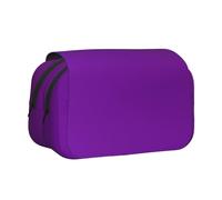 XZDZWK Solid Color Dark Purple Clamshell Pen Case Stylish and Large Capacity Design Suitable for Students and Business Travelers