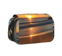 XZDZWK Sunset Beach Clamshell Pen Case Stylish and Large Capacity Design Suitable for Students and Business Travelers