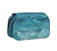 XZDZWK The deep Blue sea Clamshell Pen Case Stylish and Large Capacity Design Suitable for Students and Business Travelers