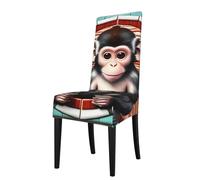 XZDZWK The silent monkey Pattern Chair Covers Elasticity Protective Case Scratch-Resistant Print Comfortable Easy to Install
