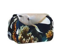 XZDZWK White-Golden Fish Clamshell Pen Case Stylish and Large Capacity Design Suitable for Students and Business Travelers