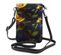 XZDZWK Yellow Roses Starry Night Lightweight Anti-Theft Messenger Bag Small Wear-Resistant Portable and Practical for Travel and Daily Use