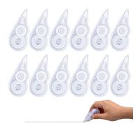 Xzeemo 12PCS Mini Pocket Correction Tape Mouse, 4m x 5mm Easy Correct Roller for School Office Kids Students (Transparent-A)