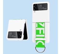 XZEIT Armband Ultra Thin Case for Samsung Galaxy Z Flip 3, Case with Strap, PU Leather Hinged Case for Flip 3 5G, Foldable PC Galaxy Z Flip 3 Mobile Phone Case - White with Strap