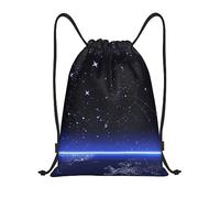 Xzeit Blue Constellation Galaxy Drawstring Bags Waterproof String Bag Sport Drawstring Backpack Gym Sack for Sports Travel