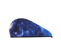 Xzeit Blue Galaxy Hair Towel Coral Velvet Dry Hair Caps Quick Dry Hair Bath Shower Cap Super Absorbent Hair Towels for Wet Hair Long Thick Curly Hair