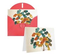 Xzeit Thank You Blank Greeting Cards with Envelopes Multicolor Ginkgo Leaf Tree Happy Birthday Cards for Women Men Christmas Halloween Wedding Blank Note Cards All Occasion Greeting Cards