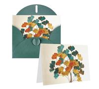 Xzeit Thank You Blank Greeting Cards with Envelopes Multicolor Ginkgo Leaf Tree Happy Birthday Cards for Women Men Christmas Halloween Wedding Blank Note Cards All Occasion Greeting Cards
