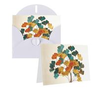 Xzeit Thank You Blank Greeting Cards with Envelopes Multicolor Ginkgo Leaf Tree Happy Birthday Cards for Women Men Christmas Halloween Wedding Blank Note Cards All Occasion Greeting Cards