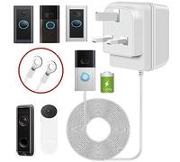 Xzgm Video Doorbell Power Adapter, 24V 500MA Doorbell Transformer,for Most Versions of Ring Doorbell and Thermostat (10M extension cable White)