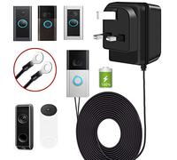 Xzgm Video Doorbell Power Adapter, 24V 500MA Doorbell Transformer,for Most Versions of Ring Doorbell and Thermostat (10M extension cable Black)