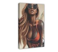 XZGTHYTYUY A Fiery Personality Under The Sun Her Story Is Written by Tattoos Canvas Poster Bedroom Decor Landscape Office Room Decor Gift 16x24inch(40x60cm)