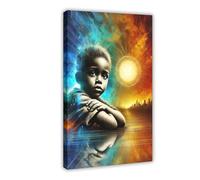 XZGTHYTYUY A Glimpse of Hope A Child’s Silent Strength Canvas Poster Bedroom Decor Landscape Office Room Decor Gift 24x36inch(60x90cm)