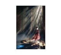 XZGTHYTYUY A Woman Standing in The Darkness, Bathed in A Beam of Sunshine, Art Poster Canvas Poster Bedroom Decor Landscape Office Room Decor Gift 08x12inch(20x30cm)