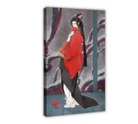 XZGTHYTYUY Abstract Aesthetic Poster About Female Power, Geisha Wall Sticker, Japanese Style Beauty Art 3 Canvas Poster Bedroom Decor Landscape Office Room Decor Gift 08x12inch(20x30cm)