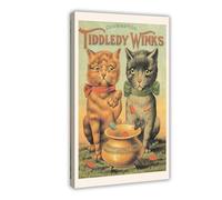 XZGTHYTYUY ANTIQUE CAT POSTER - Tiddledy Winks Cat Print - Cat Lover Poster Canvas Poster Bedroom Decor Landscape Office Room Decor Gift 16x24inch(40x60cm)