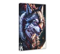 XZGTHYTYUY Armed, Taming Beasts, Wolves, Art Posters Canvas Poster Wall Art Decor Print Picture Paintings for Living Room Bedroom Decoration 08x12inch(20x30cm)