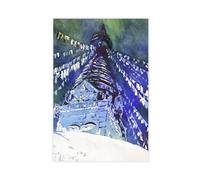 XZGTHYTYUY Buddhist Stupa Nepal Art, Landscape, Minimalist Art, Retro Canvas Poster Bedroom Decor Landscape Office Room Decor Gift 24x36inch(60x90cm)