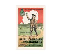 XZGTHYTYUY Canadian World War I poster - Irish Volunteers, vintage war on canvas 12x18inch(30x45cm)