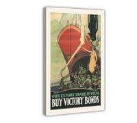 XZGTHYTYUY CANADIAN WWI POSTER - Canadian Victory Bond Poster Canvas Poster Wall Art Decor Print Picture Paintings for Living Room Bedroom Decoration 20x30inch(50x75cm)