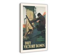 XZGTHYTYUY CANADIAN WWI POSTER - Vintage Canadian Victory Bond Poster Canvas Poster Wall Art Decor Print Picture Paintings for Living Room Bedroom Decoration 20x30inch(50x75cm)