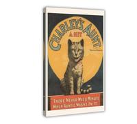 XZGTHYTYUY CHARLY'S AUNT poster - Drama art - Cat, canvas 16x24inch(40x60cm)