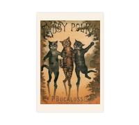 XZGTHYTYUY CRAZY CAT POSTER - Tabby Polka Cat Print - Cat Lover Poster Canvas Poster Bedroom Decor Landscape Office Room Decor Gift 08x12inch(20x30cm)