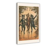 XZGTHYTYUY CRAZY CAT POSTER - Tabby Polka Cat Print - Cat Lover Poster Canvas Poster Wall Art Decor Print Picture Paintings for Living Room Bedroom Decoration 12x18inch(30x45cm)