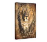 XZGTHYTYUY Lion of Judah Lamb of GOD Animal Poster Canvas Poster Bedroom Decor Landscape Office Room Decor Gift 08x12inch(20x30cm)