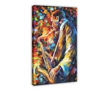 XZGTHYTYUY People Celebrities Musicians John Coltrane - John Coltrane I by Leonid Afremov Canvas Poster Bedroom Decor Landscape Office Room Decor Gift 20x30inch(50x75cm)