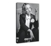 XZGTHYTYUY Poster of Marlene Dietrich in A Suit Canvas Poster Wall Art Decor Print Picture Paintings for Living Room Bedroom Decoration 16x24inch(40x60cm)