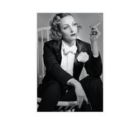 XZGTHYTYUY Poster of Marlene Dietrich in A Suit Canvas Poster Wall Art Decor Print Picture Paintings for Living Room Bedroom Decoration 20x30inch(50x75cm)