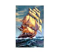 XZGTHYTYUY Poster Sailing Ships Boats And Tall Ships Stormy Sea Canvas Poster Wall Art Decor Print Picture Paintings for Living Room Bedroom Decoration 24x36inch(60x90cm)